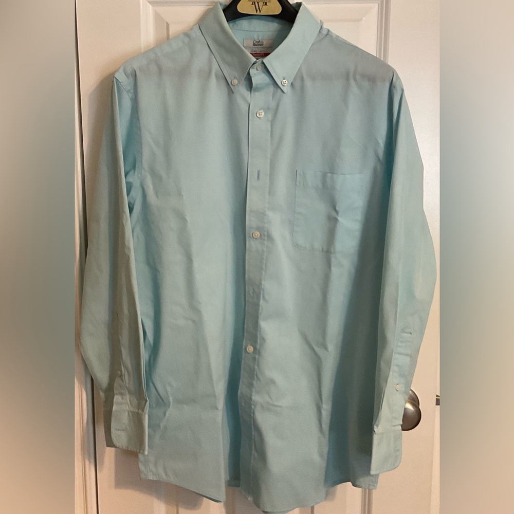 Croft & Barrow Men's Aqua Button-Down Shirt
